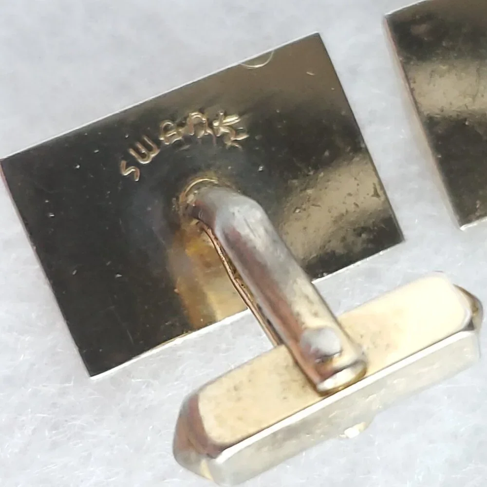 Vintage Cufflinks Gold Silver Tone Basic Simple Swank Unbranded Lot Of 5 Pair